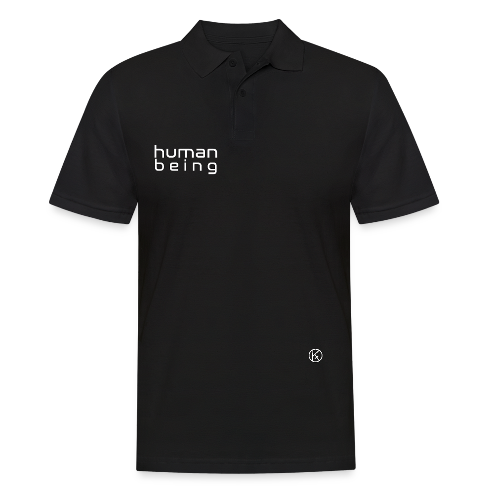 human being - Männer Poloshirt - Schwarz