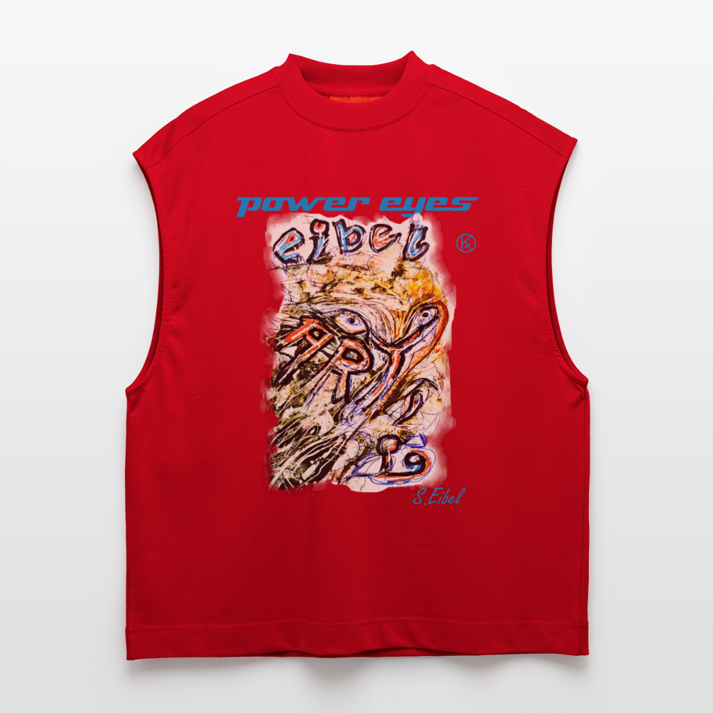Power Eyes - eibelartig - Heavyweight Oversized Organic Tank Top Made in EU - Rot