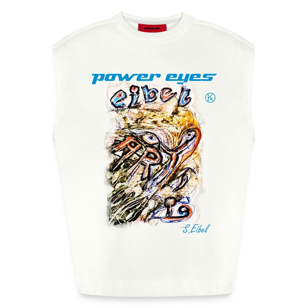 Power Eyes - eibelartig - Heavyweight Oversized Organic Tank Top Made in EU - OFF WHITE