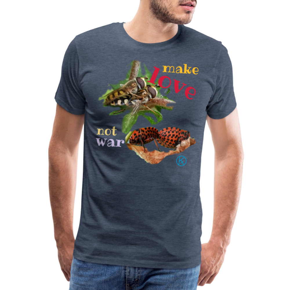 make-love - tierisches - Männer Premium T-Shirt | Spreadshirt 812 Spreadshirt - Blau meliert