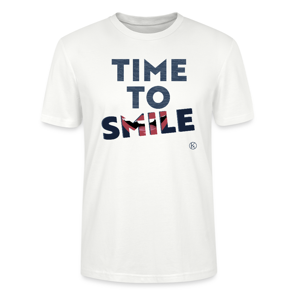 Time to smile - Klassisches Männer-T-Shirt mit V-Ausschnitt - Weiß
