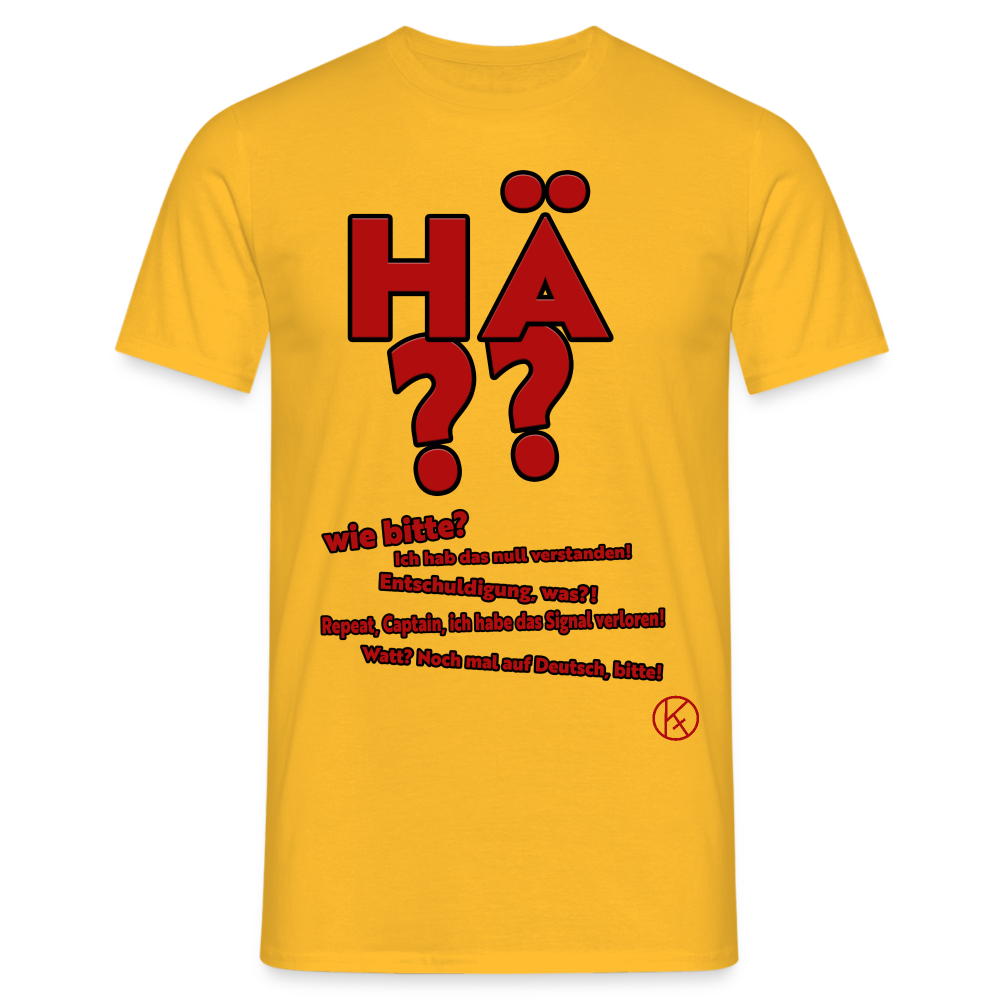 hä? - witzig - Männer T-Shirt - Gelb