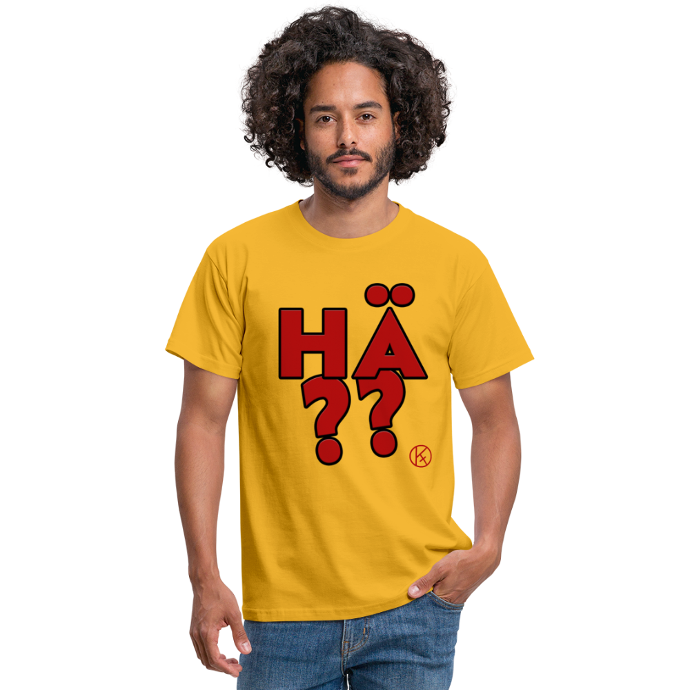 hä?? - rot - witzig - Männer T-Shirt - Gelb
