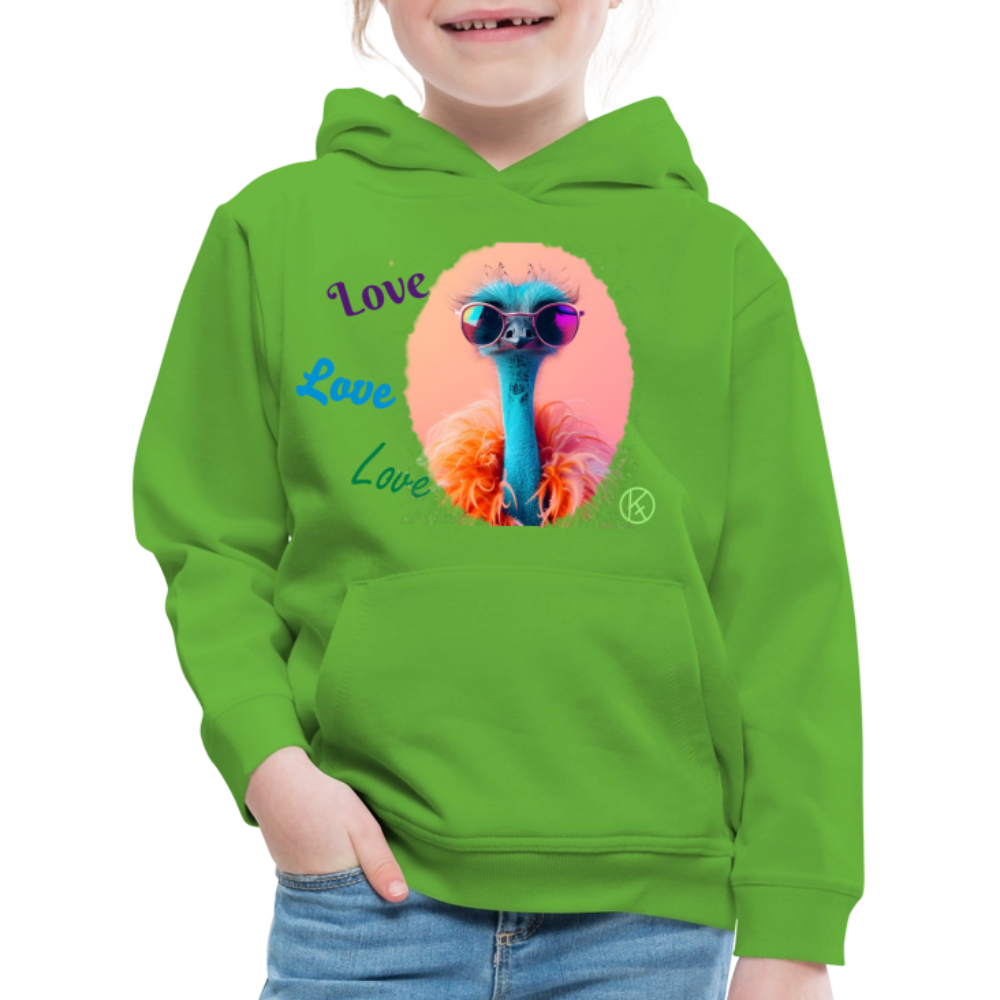 Love-Strauss - tierisches - Kinder Premium Hoodie - Hellgrün