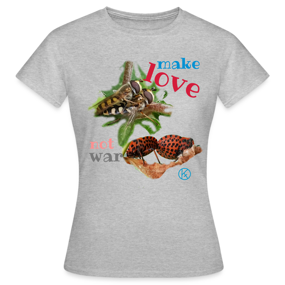make-love - tierisches - pastell - Frauen T-Shirt - Grau meliert