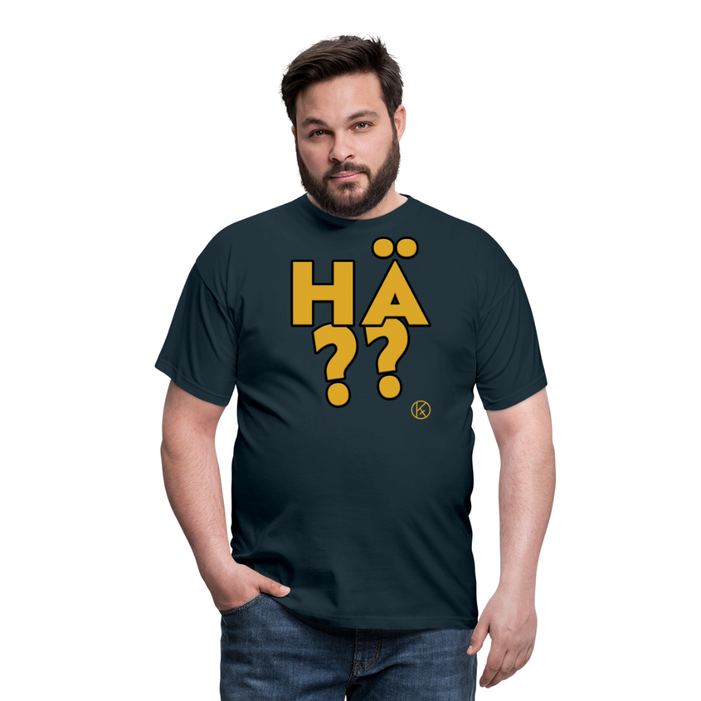 hä?? - gelb - witzig - Männer T-Shirt - Navy
