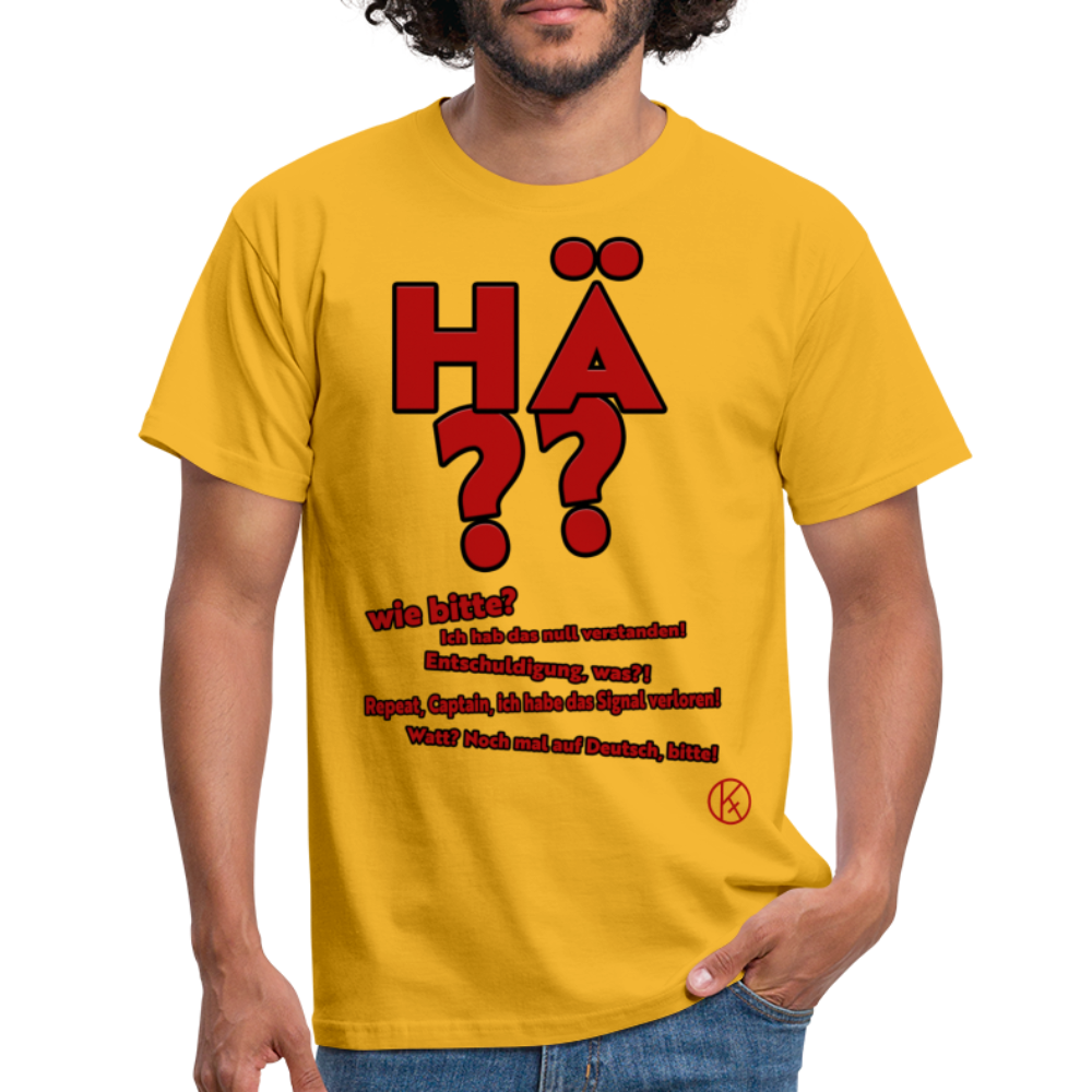 hä? - witzig - Männer T-Shirt - Gelb