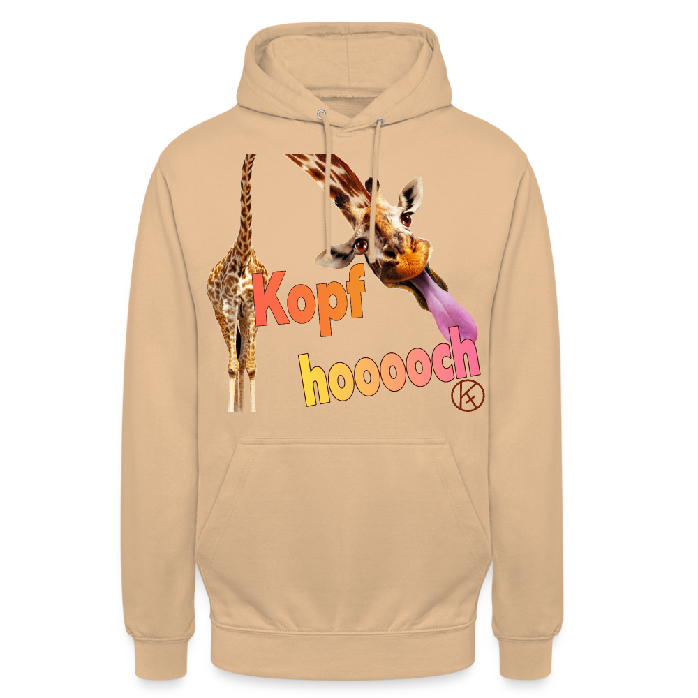 kopf hoch-giraffe - tierisches - Unisex Hoodie - Pfirsich