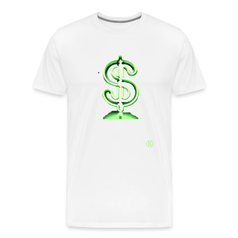 Neon - Dollar - Männer Premium T-Shirt - Weiß