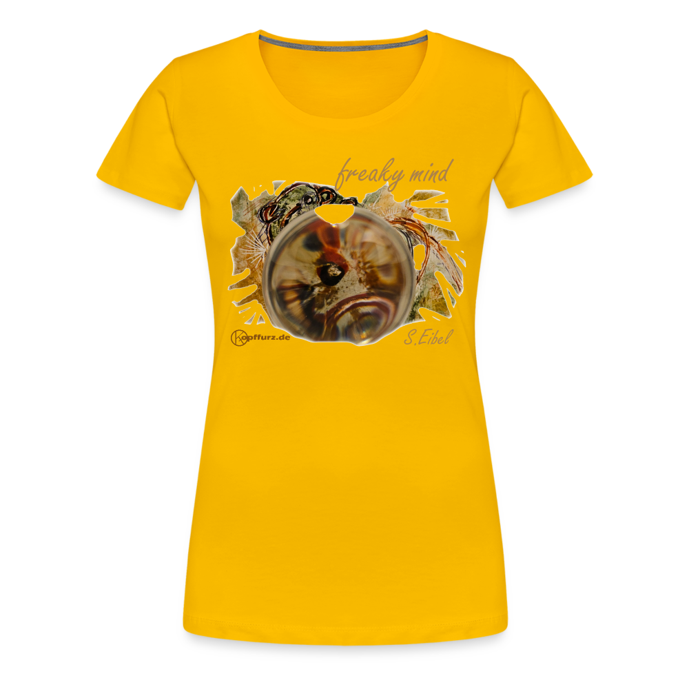 freaky mind - eibelartig - Frauen Premium T-Shirt - Sonnengelb