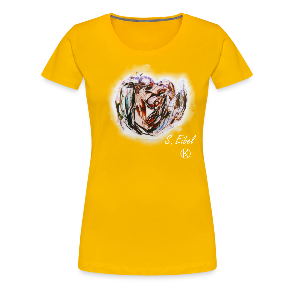 Herz - eibelartig - Premium T-Shirt Frauen - Sonnengelb