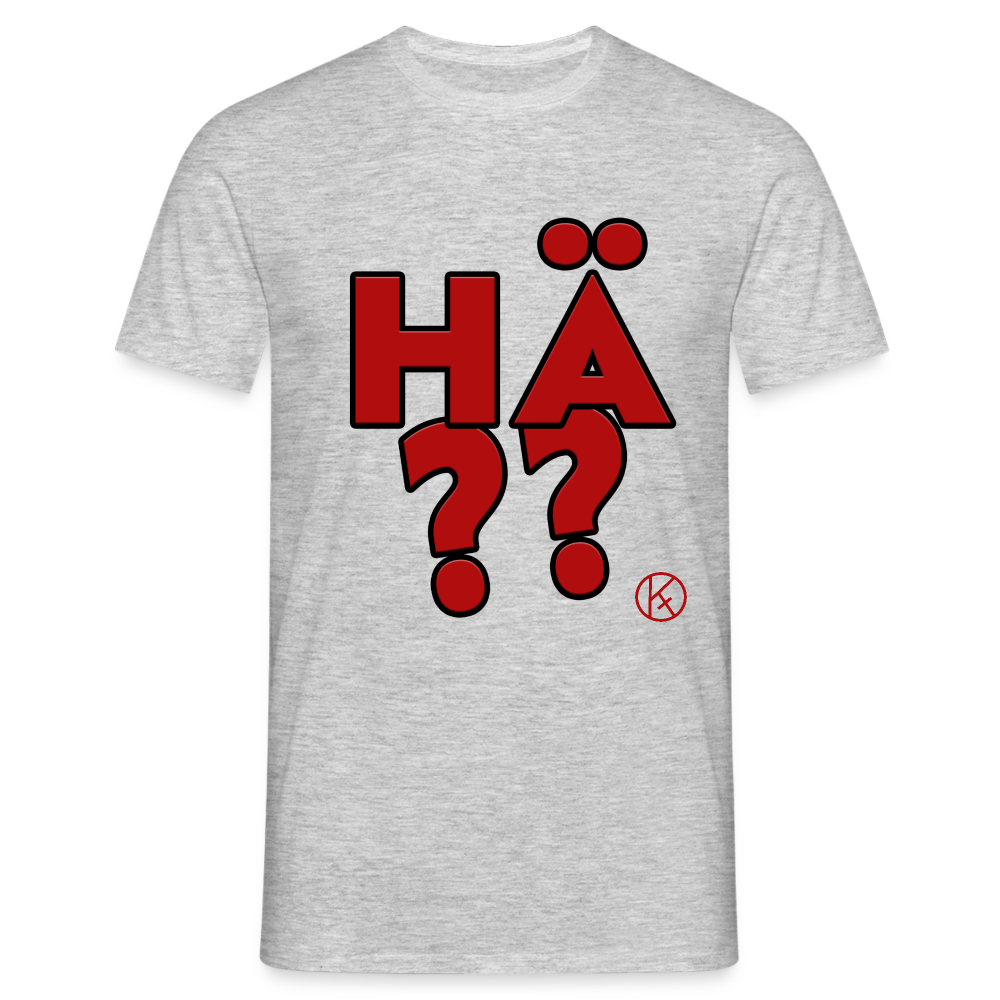 hä?? - rot - witzig - Männer T-Shirt - Grau meliert