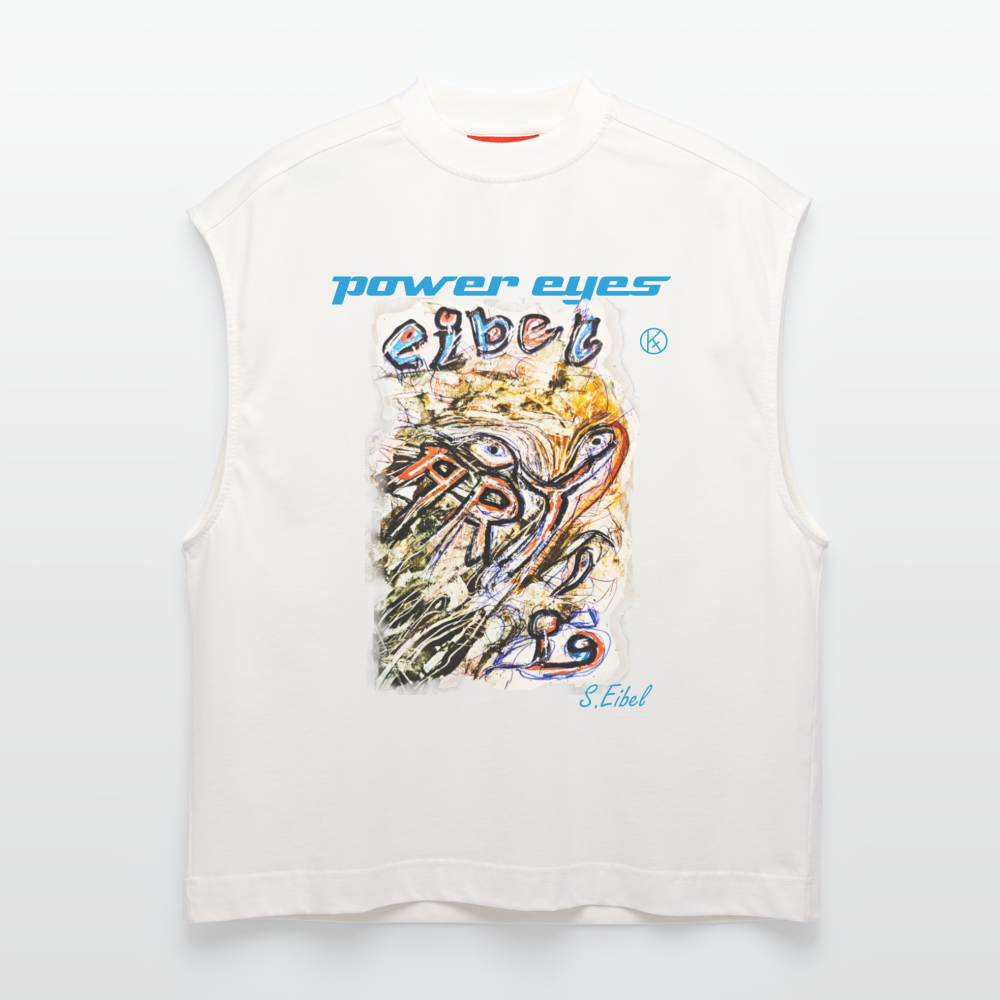 Power Eyes - eibelartig - Heavyweight Oversized Organic Tank Top Made in EU - OFF WHITE