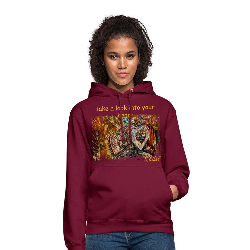 take a look into your heart - Unisex Hoodie - Bordeaux