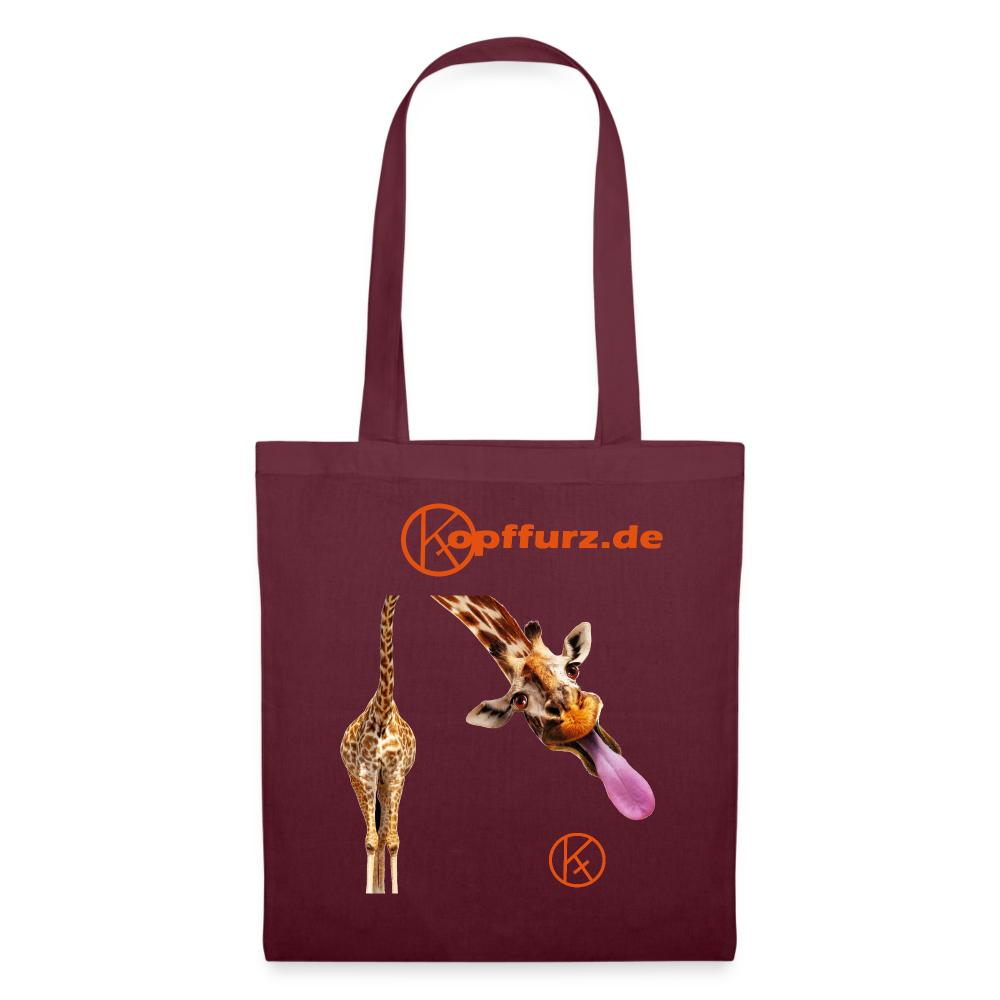 lecker-giraffe - tierisches - Stoffbeutel - Burgunderrot