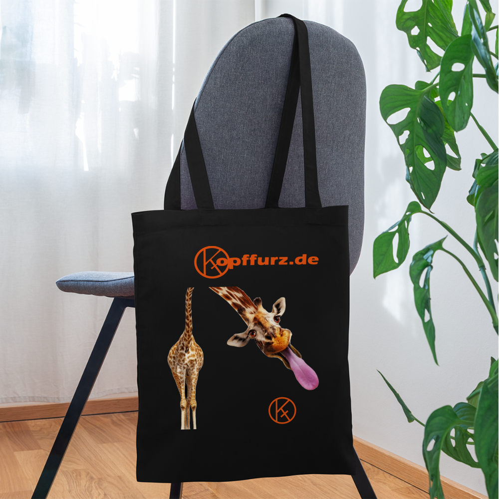 lecker-giraffe - tierisches - Stoffbeutel - Schwarz