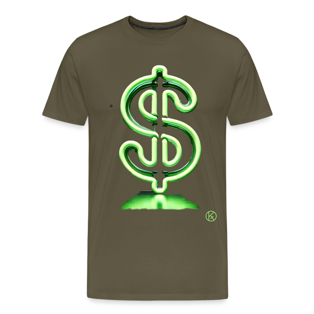 Neon - Dollar - Männer Premium T-Shirt - Khaki