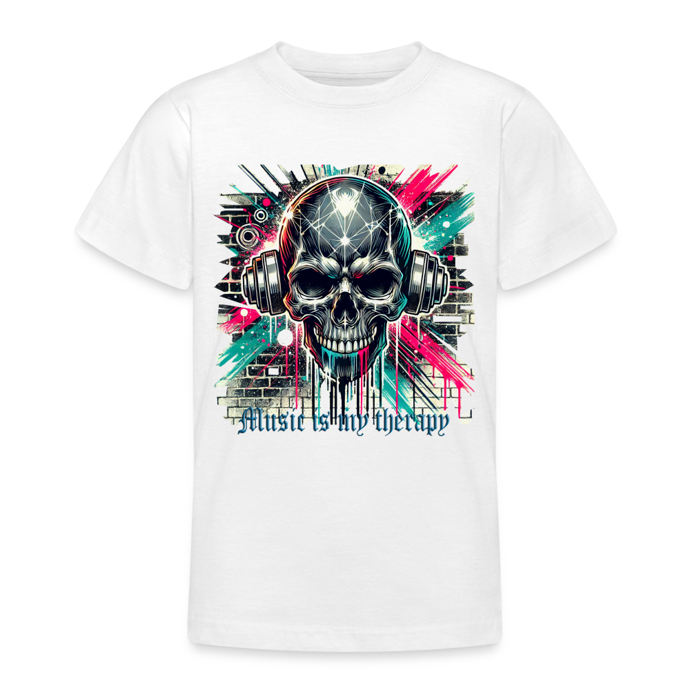 Guitar is my therapy - Teenager T-Shirt - Weiß