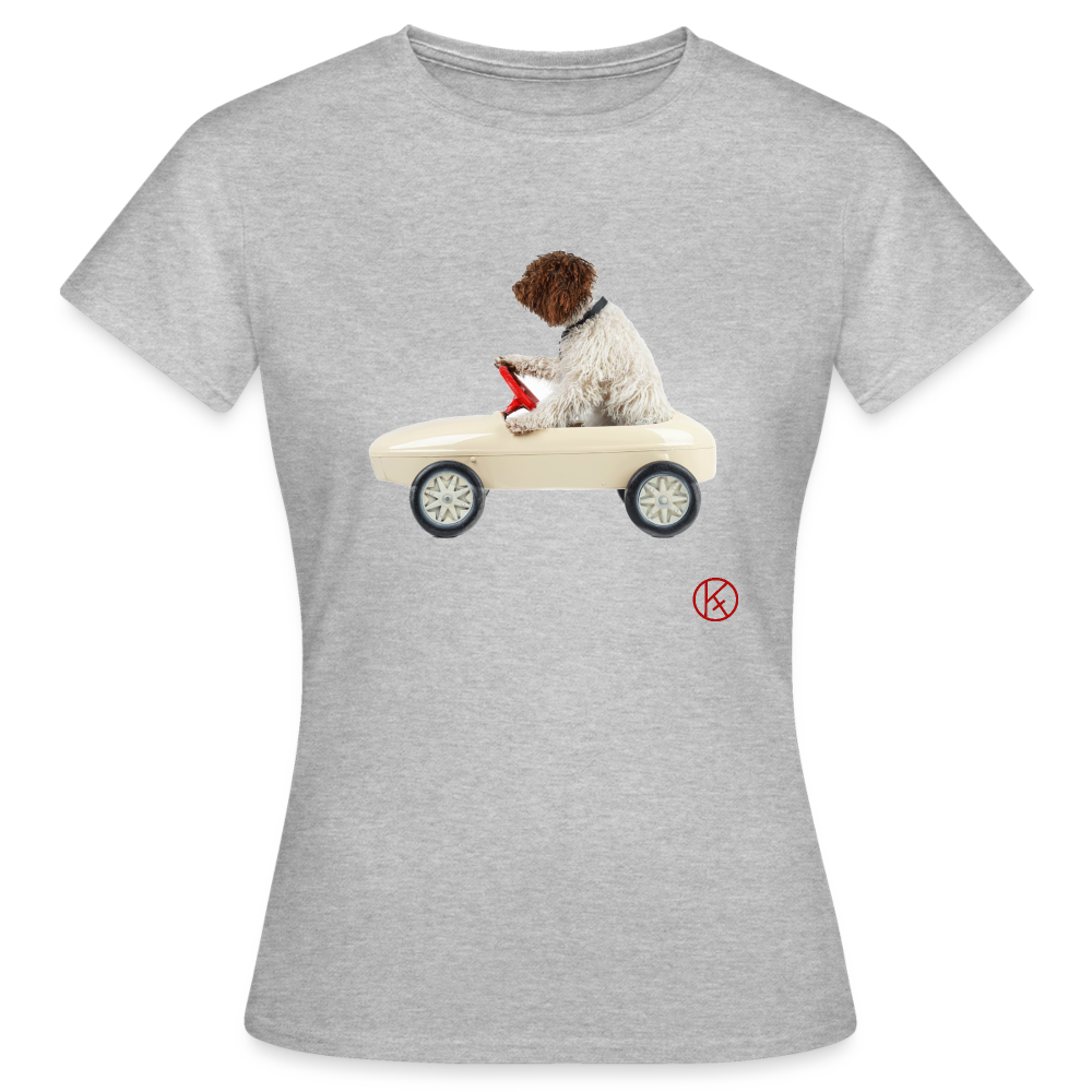 Autofahrt - tierisches - witzig - Frauen T-Shirt - Grau meliert