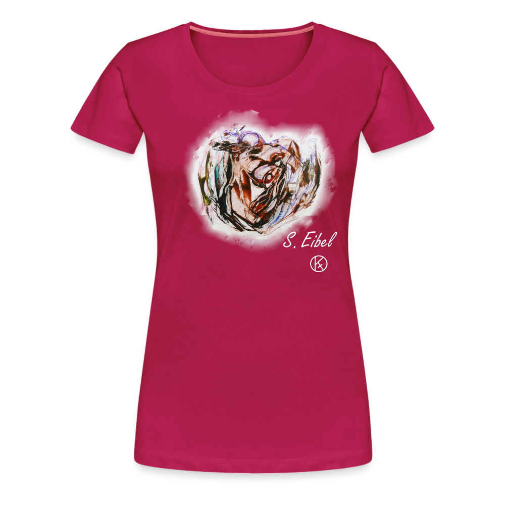Herz - eibelartig - Premium T-Shirt Frauen - dunkles Pink