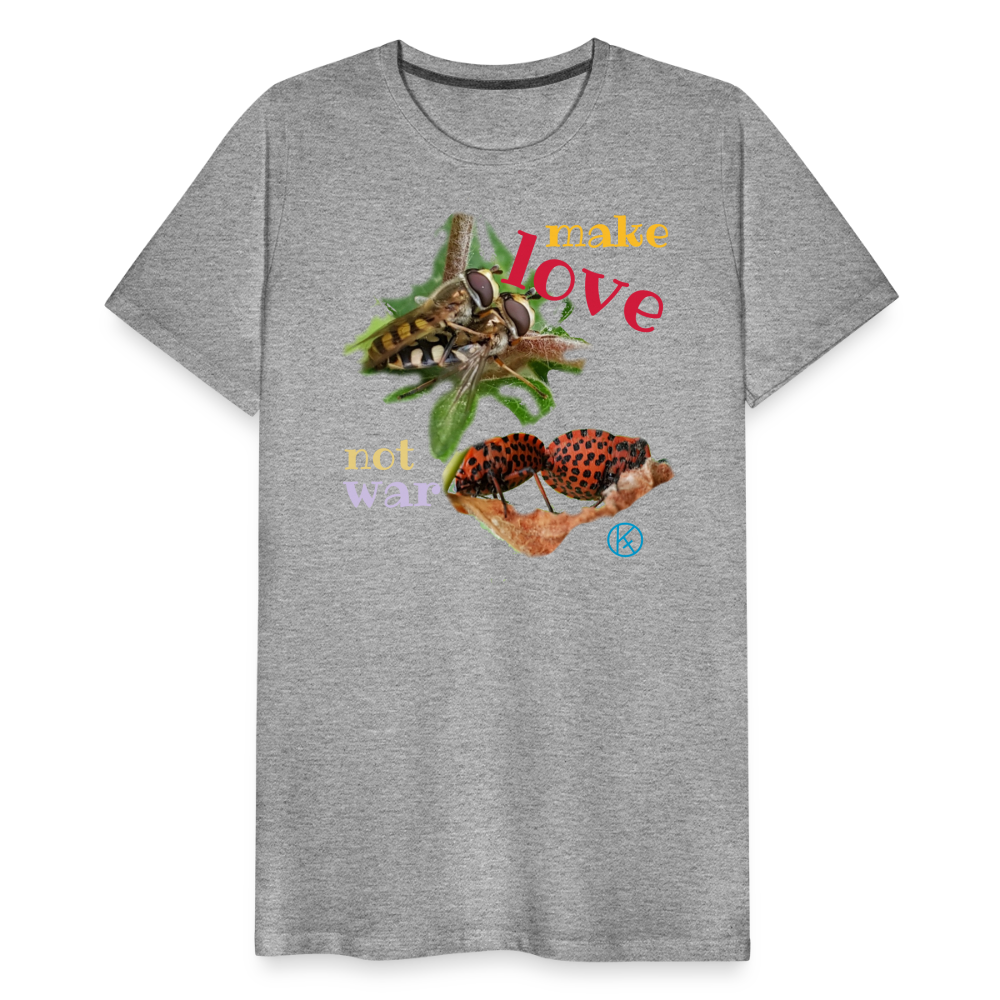 make-love - tierisches - Männer Premium T-Shirt | Spreadshirt 812 Spreadshirt - Grau meliert