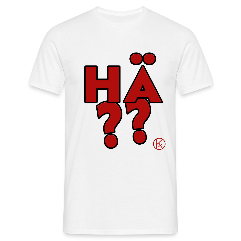 hä?? - rot - witzig - Männer T-Shirt - Weiß