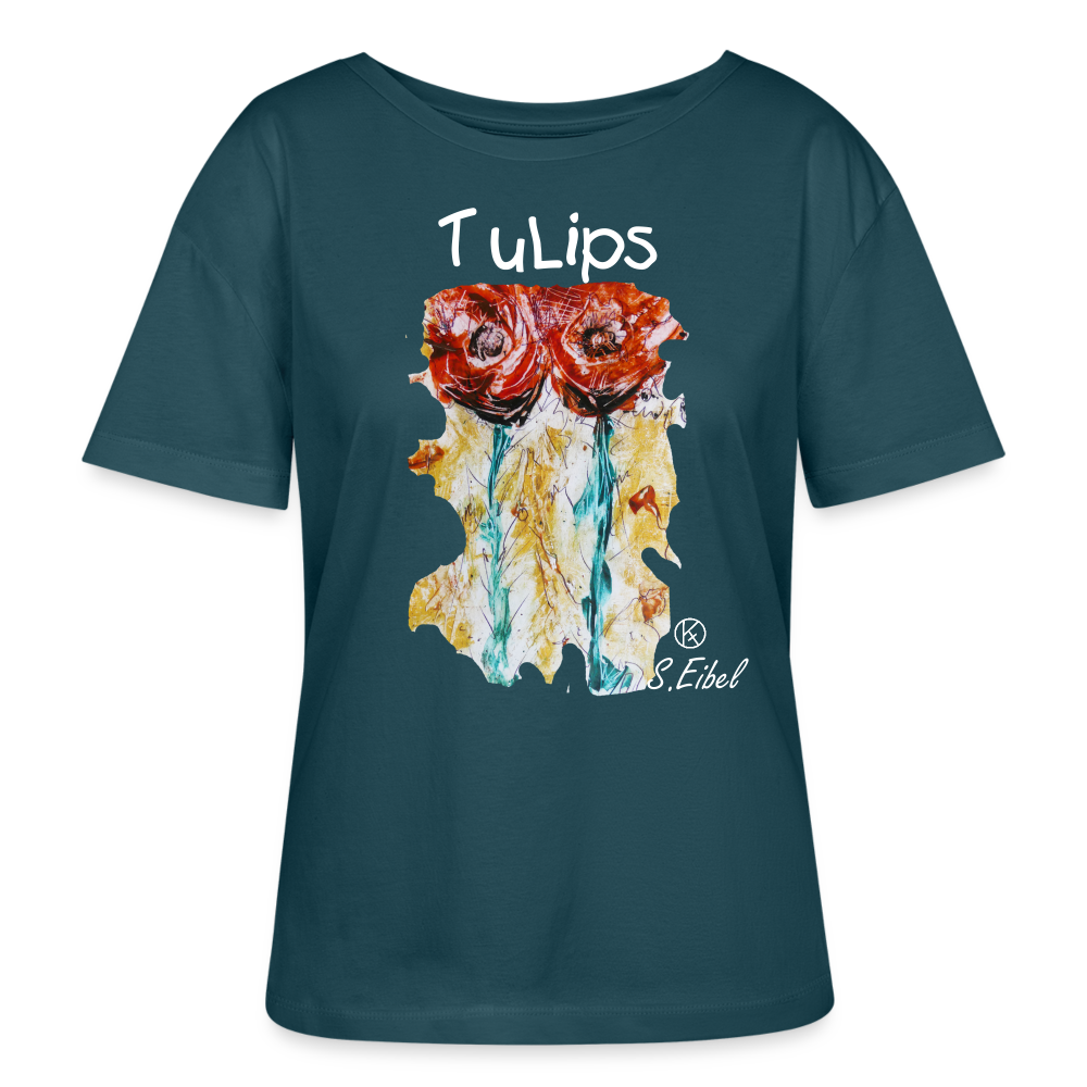 TuLips - eibelartig - Stanley/Stella Relaxed Rundhals Frauen Bio-T-Shirt SERENA - Dunkles Petrol
