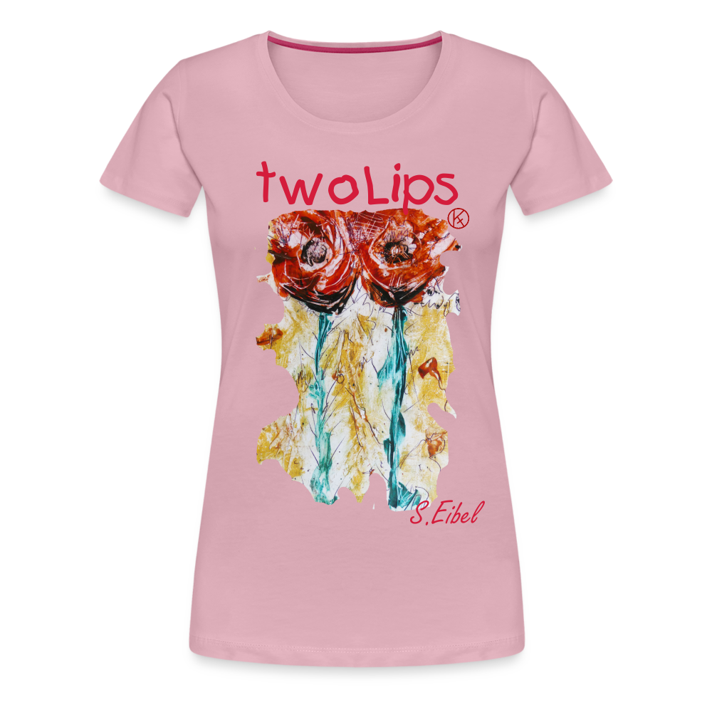 two lips - eibelartig - Frauen Premium T-Shirt - Hellrosa