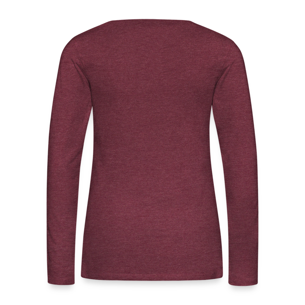 Showroom - Frauen Premium Langarmshirt - Bordeauxrot meliert