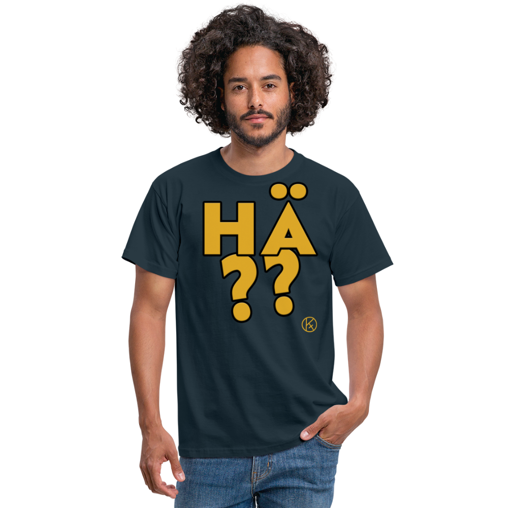 hä?? - gelb - witzig - Männer T-Shirt - Navy