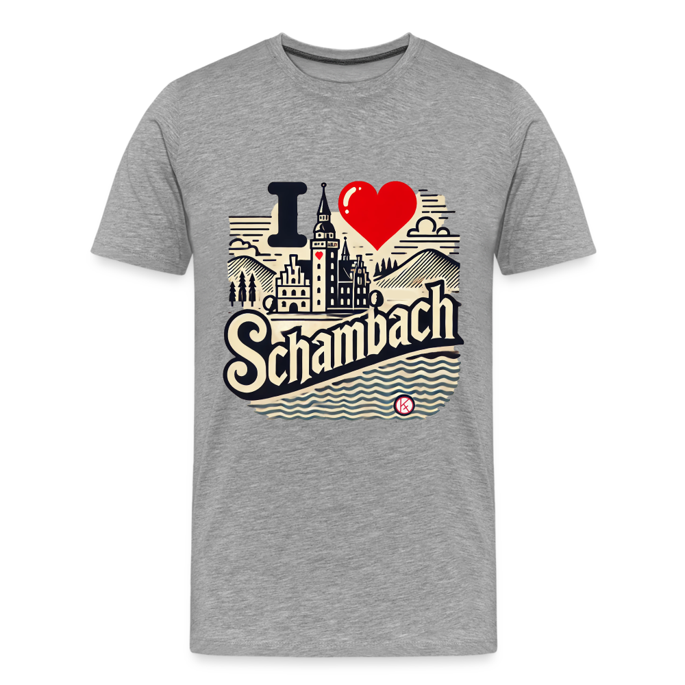 Love Schambach - Männer Premium T-Shirt - Grau meliert