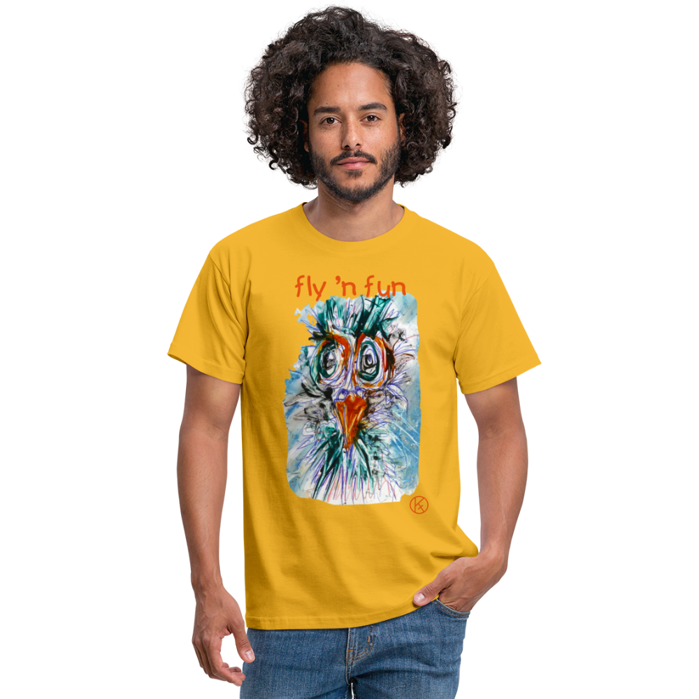 fly 'n fun - eibelartig - Männer T-Shirt - Gelb