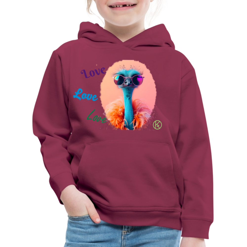 Love-Strauss - tierisches - Kinder Premium Hoodie - Bordeaux