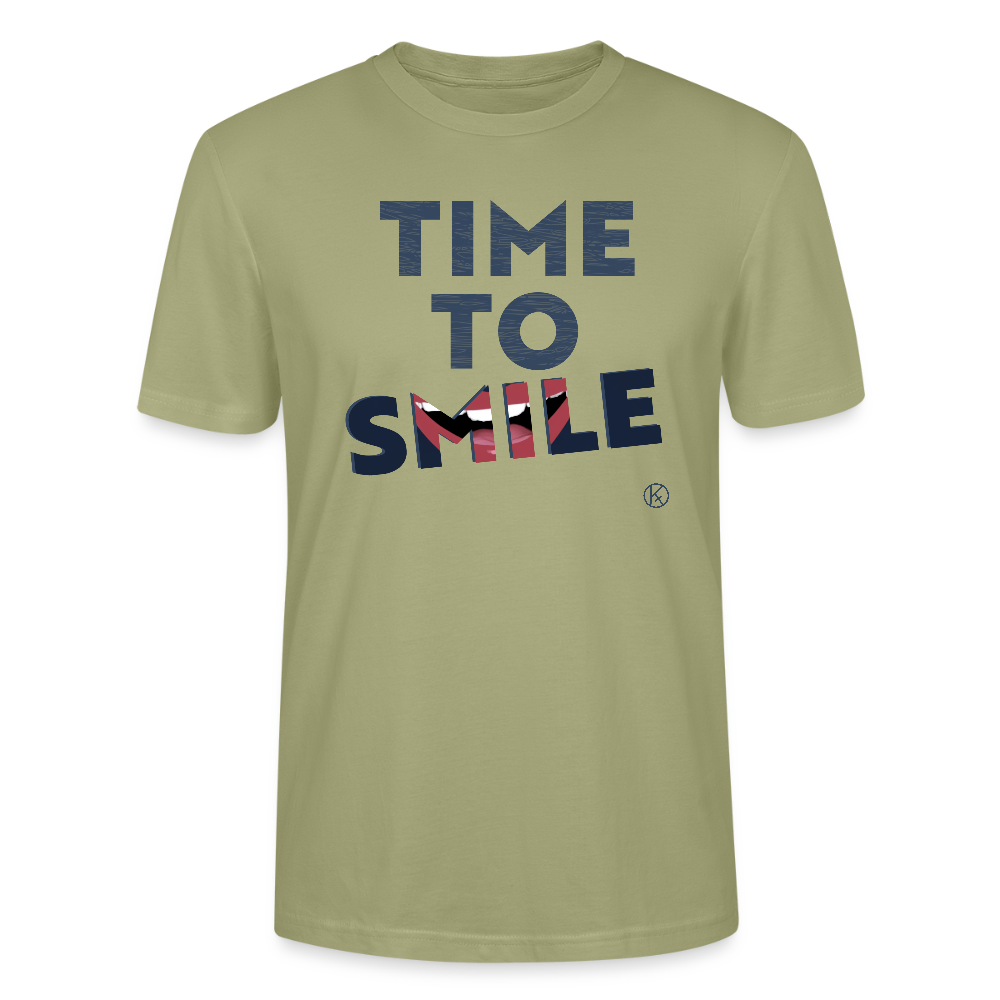 Time to smile - Klassisches Männer-T-Shirt mit V-Ausschnitt - Nebelgrün