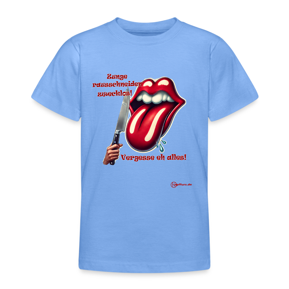 Zunge - Teenager Premium T-Shirt - Himmelblau