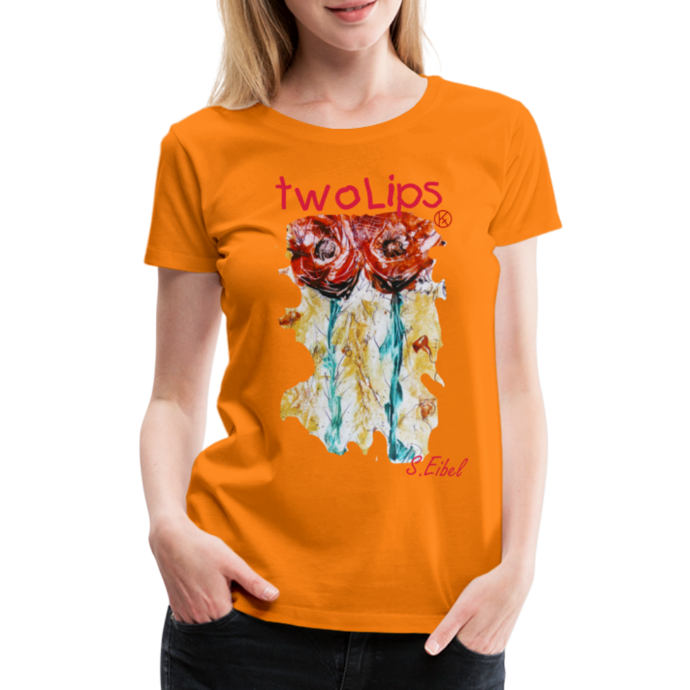 two lips - eibelartig - Frauen Premium T-Shirt - Orange