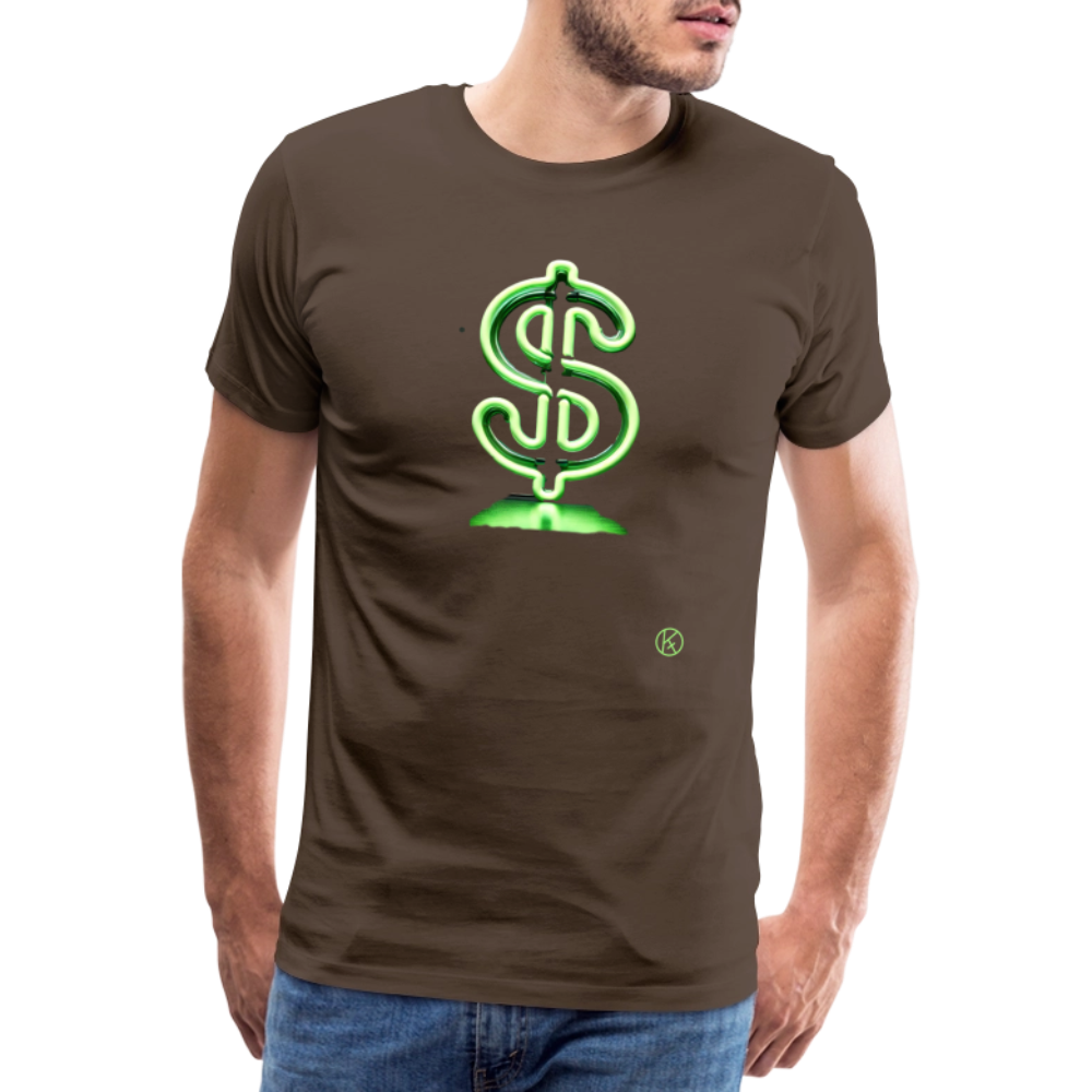 Neon - Dollar - Männer Premium T-Shirt - Edelbraun