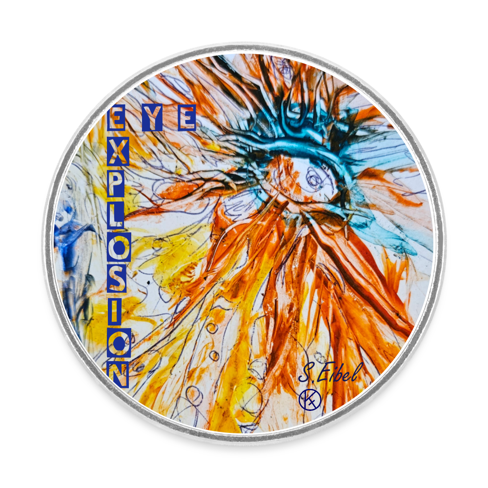 Eye Explosion - eibelartig - Runder Kühlschrankmagnet - Weiß