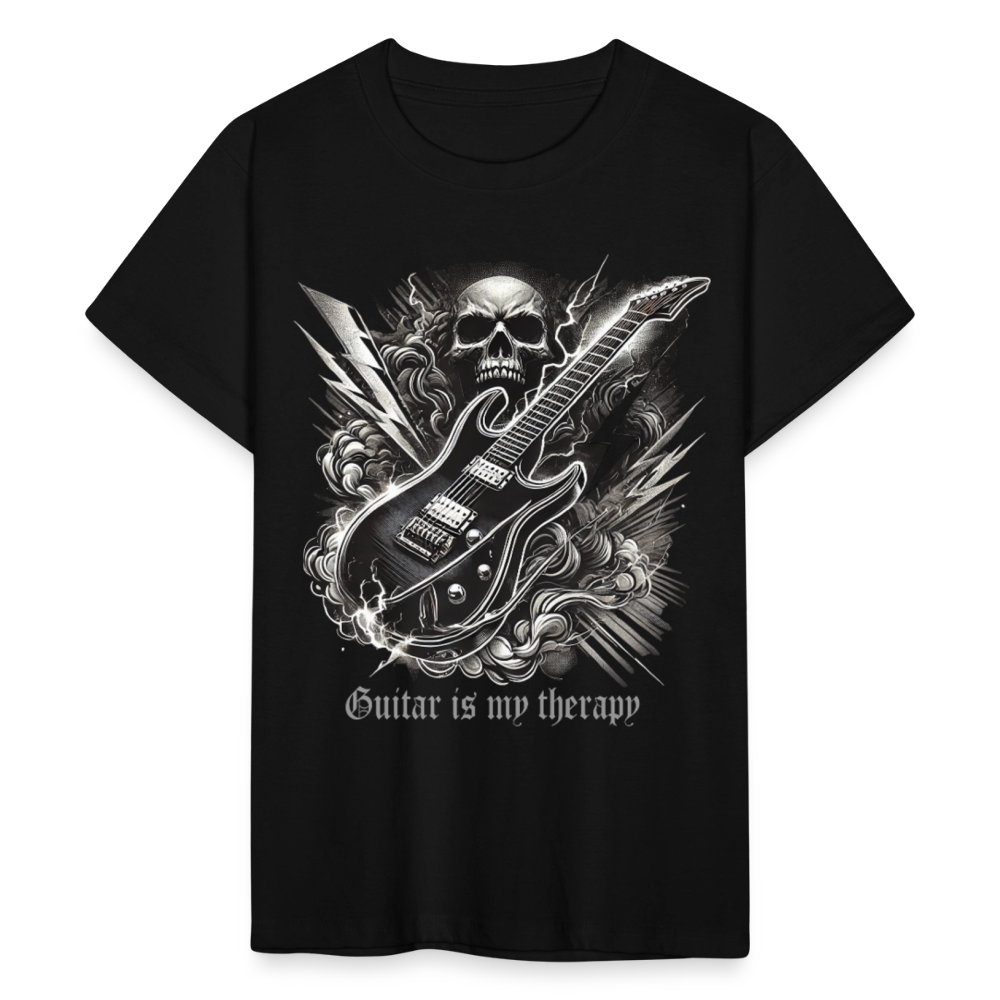 Guitar is my therapy - Teenager T-Shirt - Schwarz