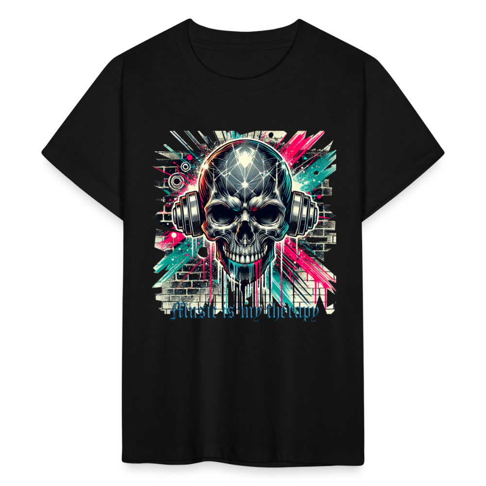Guitar is my therapy - Teenager T-Shirt - Schwarz