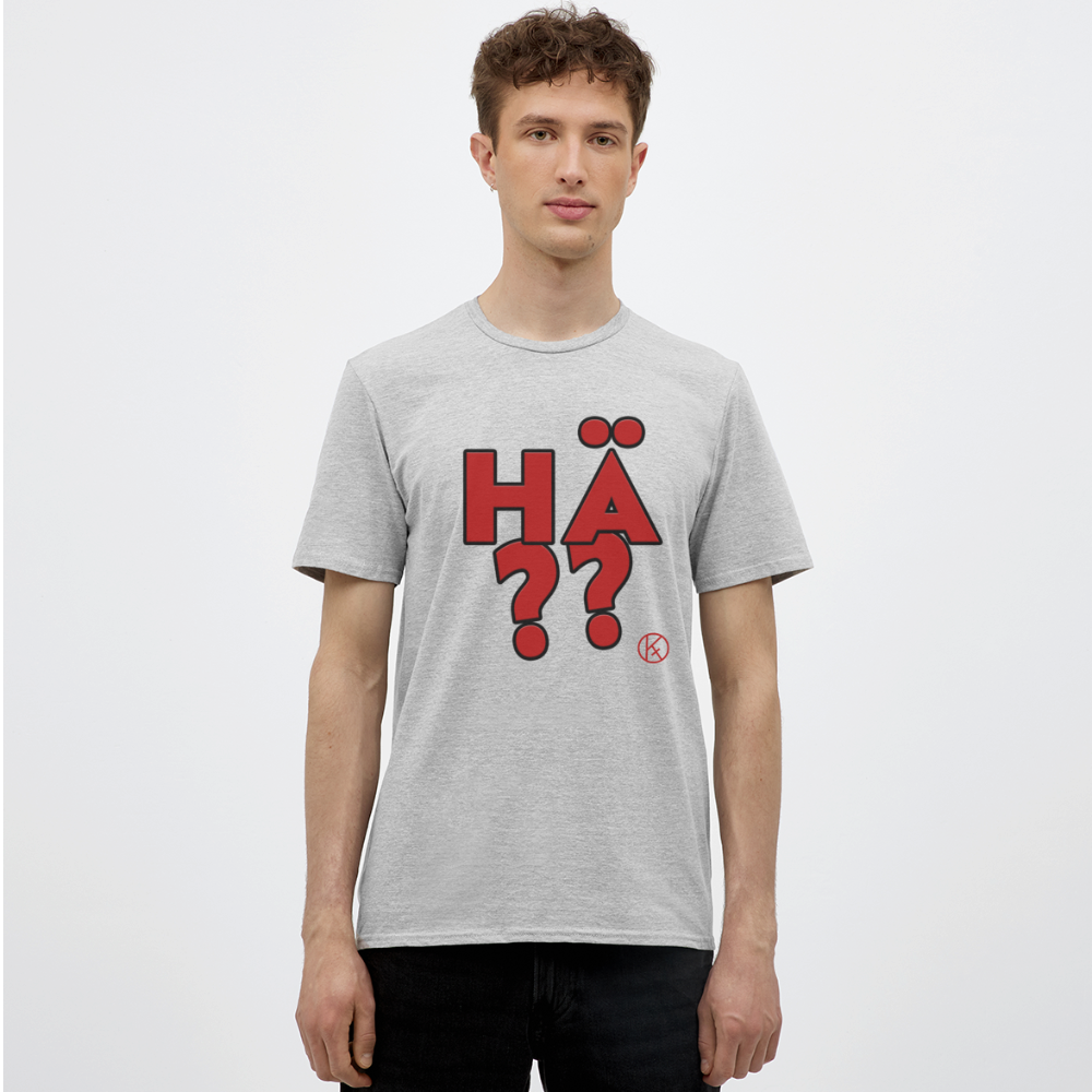 hä?? - rot - witzig - Männer T-Shirt - Grau meliert