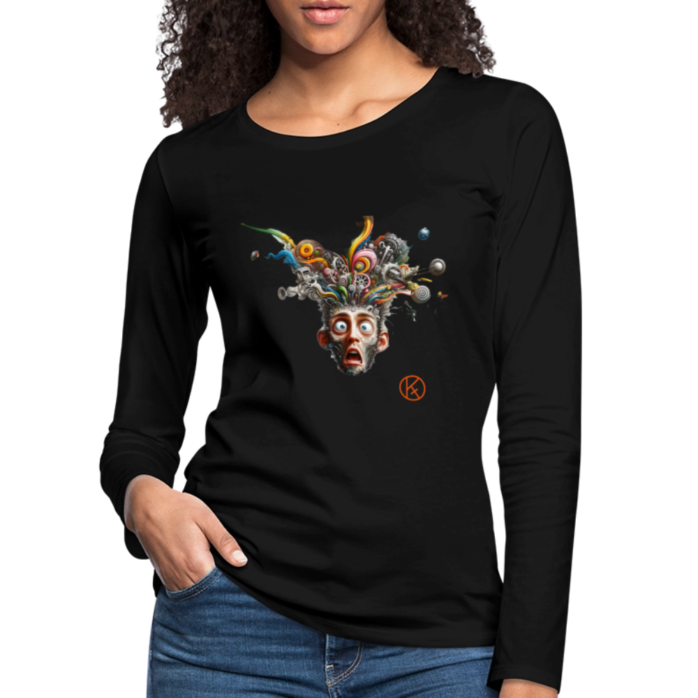 Showroom - Frauen Premium Langarmshirt - Schwarz