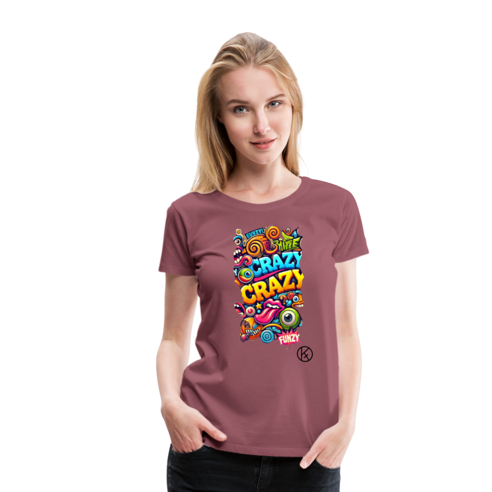 crazy - witzig - Frauen Premium T-Shirt Spreadshirt - Malve
