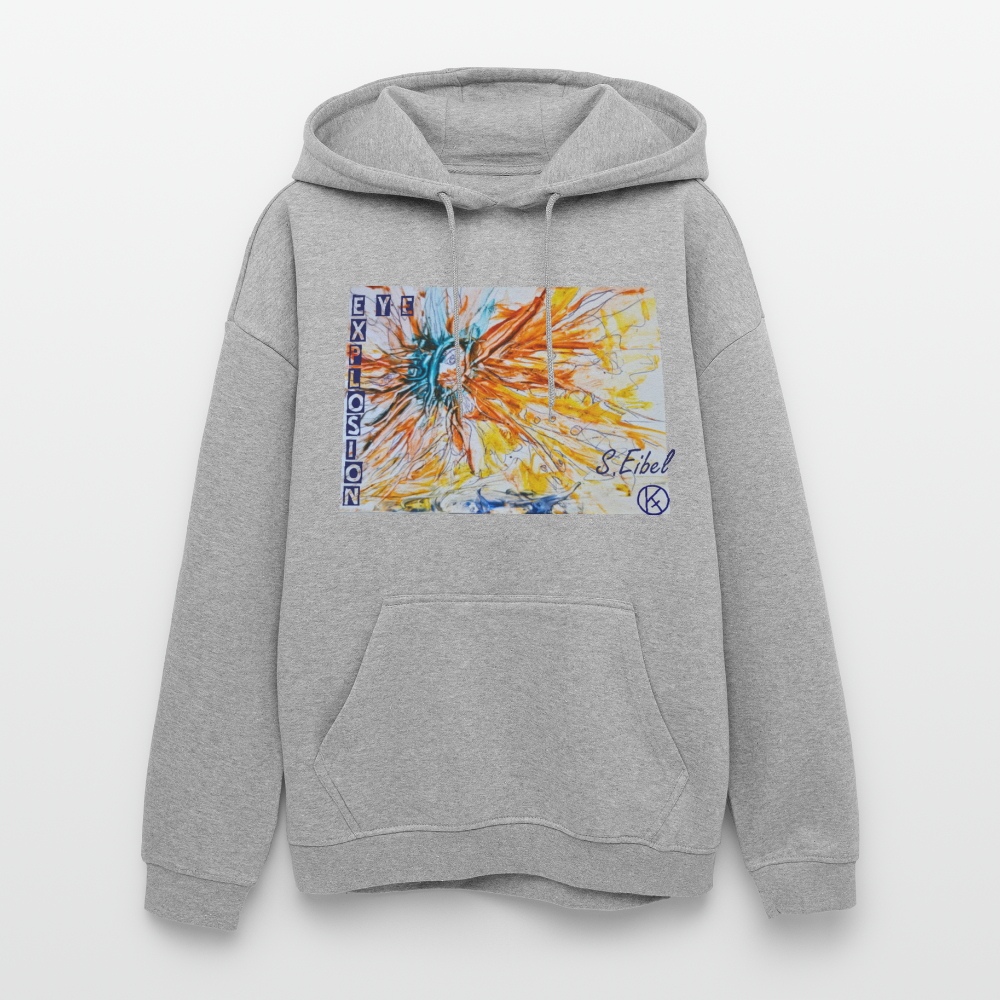 Eye Explosion - eibelartig - Palette - Oversized Unisex Hoodie Build your Brand - Grau meliert