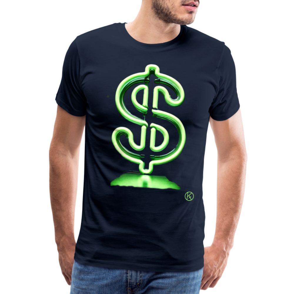 Neon - Dollar - Männer Premium T-Shirt - Navy