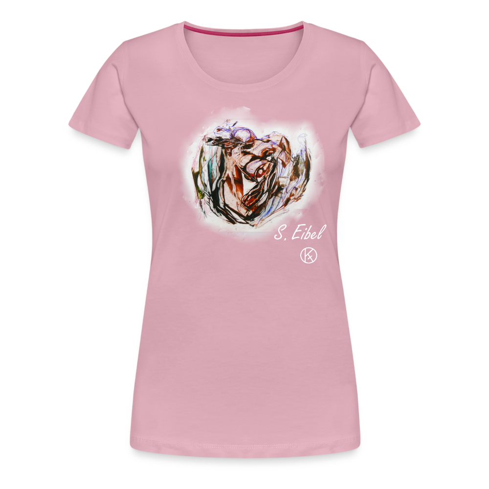 Herz - eibelartig - Premium T-Shirt Frauen - Hellrosa