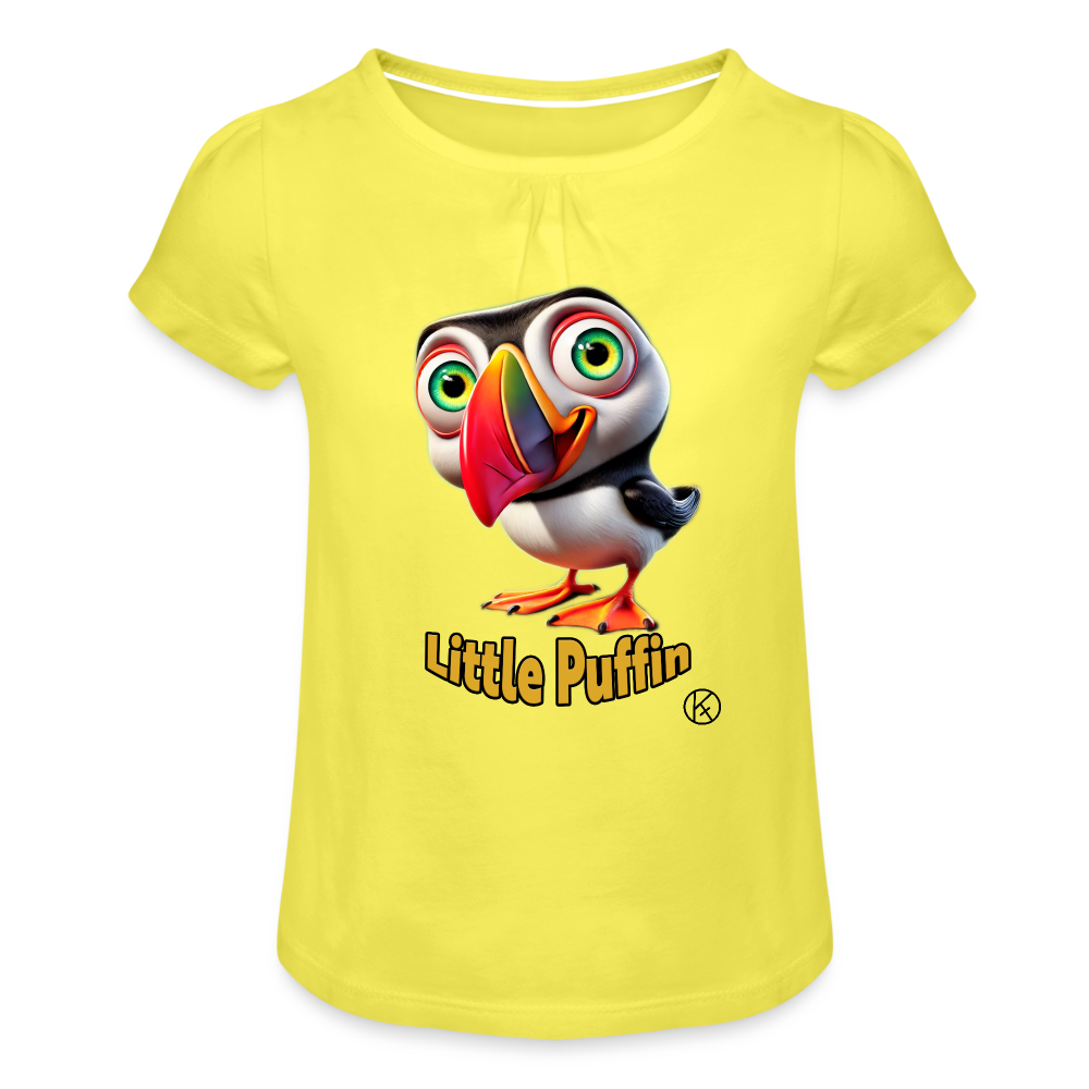 Little-Puffin - Wind - Mädchen-T-Shirt mit Raffungen - Gelb