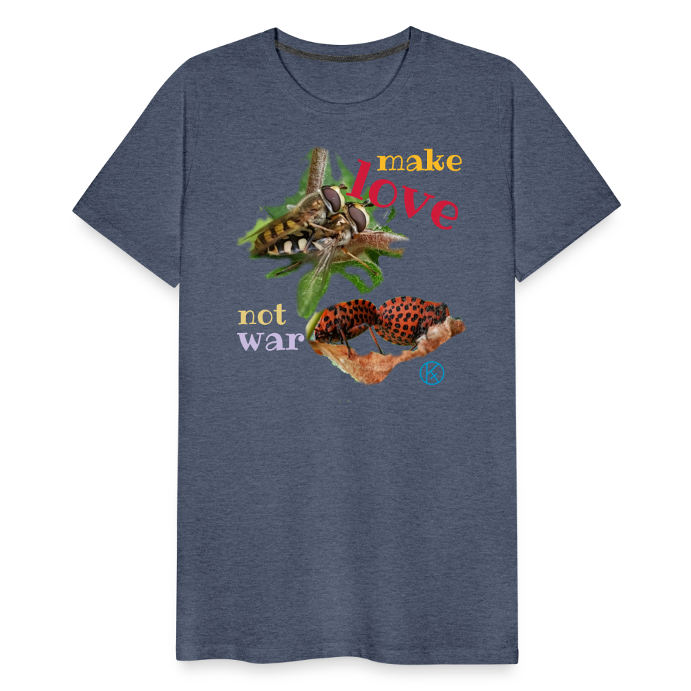 make-love - tierisches - Männer Premium T-Shirt | Spreadshirt 812 Spreadshirt - Blau meliert
