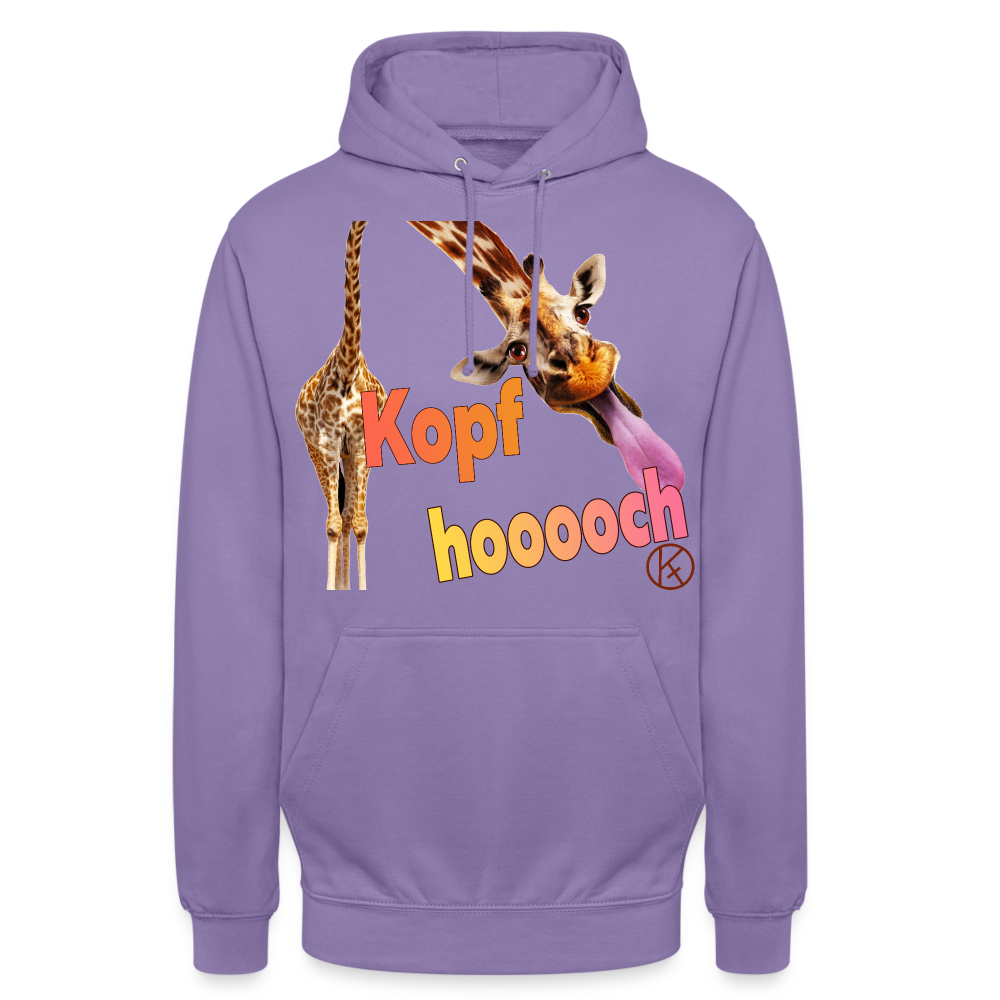 kopf hoch-giraffe - tierisches - Unisex Hoodie - Lavendel