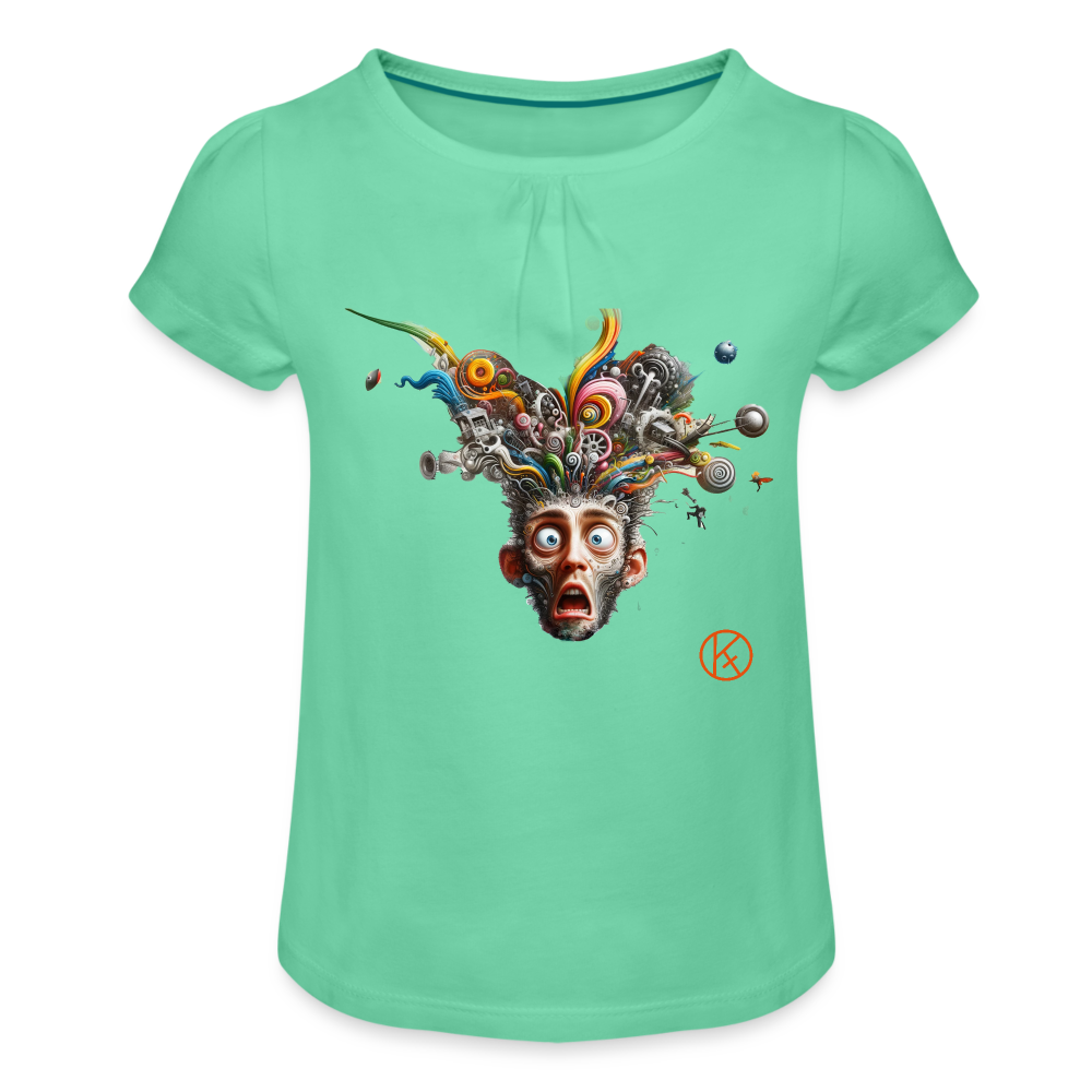 Showroom - Mädchen-T-Shirt mit Raffungen - Mintgrün
